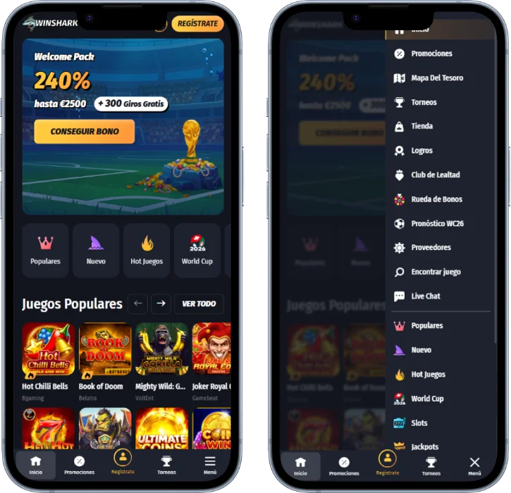 Winshark Casino en tu móvil Winshark Casino en tu móvil